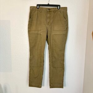 REI Co-Op Pants Womens Size 16 Double Knee Canvas Olive Green Chore Hiking Camp